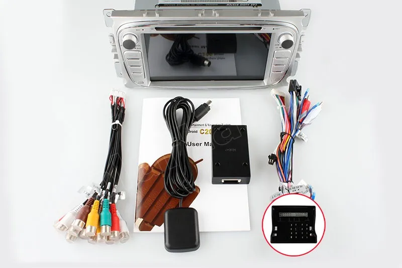 2 din для Android 4 автомобильный DVD плеер GPS радио AM WIFI 7 дюймов четырехъядерный Ford Mondeo
