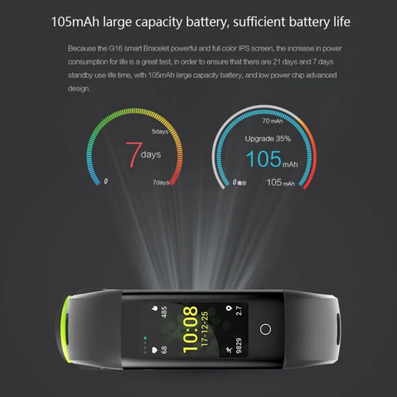 

Smart Sport Bracelet Blood Pressure Wristband Heart Rate Sleep Monitor Call Reminder Alarm Reminder Watch