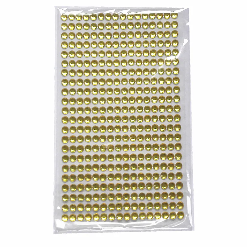 5 мм акриловые Кристальные полосы наклейки желтые стразы самоклеющиеся алмазные