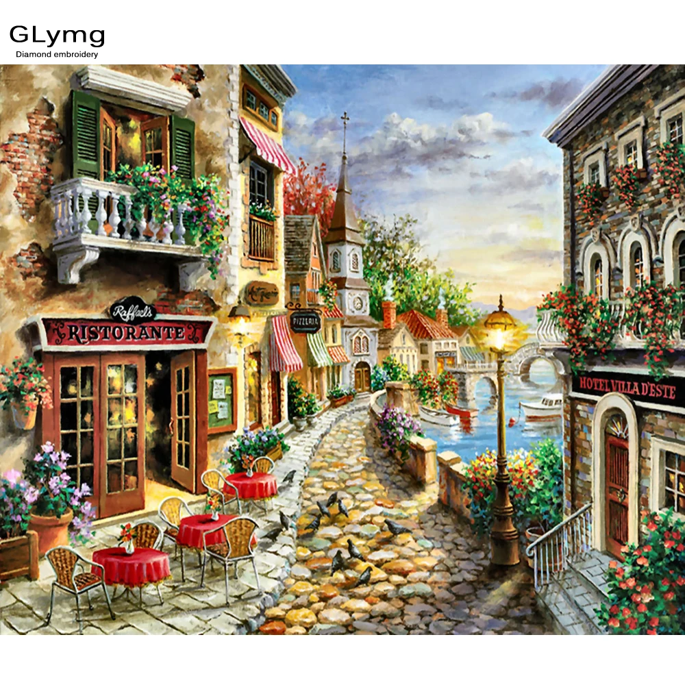 Ремесло рукоделие сделай сам алмазная живопись с изображением городского