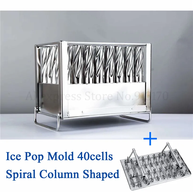 Спиральная форма для мороженого в форме колонны Форма 40 ячеек/набор с держателем