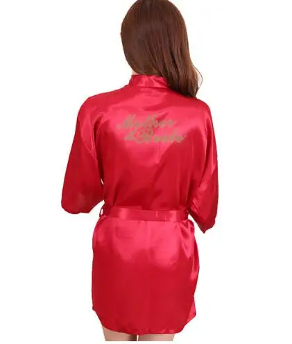 RB91 2017 Модный Шелковый халат для матери невесты с золотыми буквами сексуальное