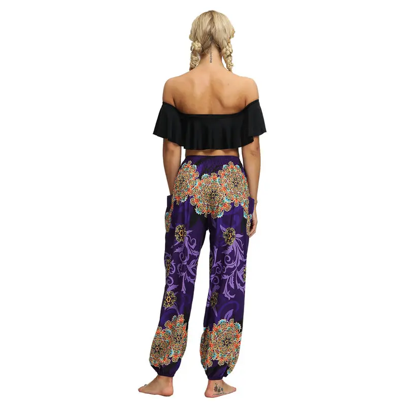 Мягкие Boho штаны-шаровары брюки для девочек в винтажном стиле Женская