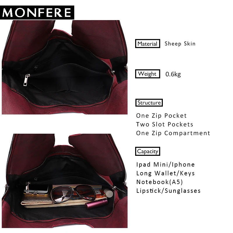 MONFERE 2018 большой Ёмкость Для женщин сумки Tote плеча Классический Винтаж овец