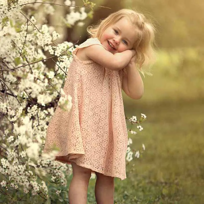 Детское кружевное платье с рюшами вечернее принцессы для маленьких девочек