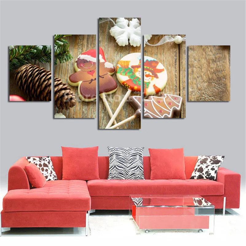 

CLSTROSE 5 Pcs Food Canvas Painting Home Decor Kitchen Wall Decor Prints Delicious Bread Modern Abstract Picture For Living Room