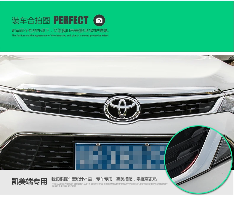 Для Toyota Camry решетчатая панель хромированная отделка автомобиля Стайлинг- модель прежний логотип наклейки Высокое качество ABS версия