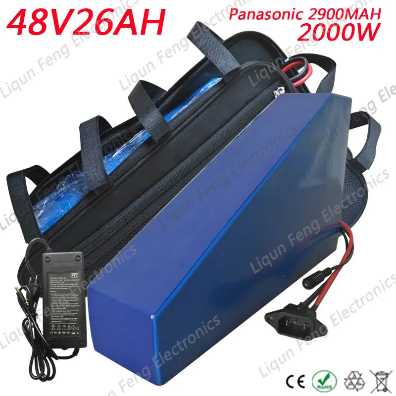 Литиевый аккумулятор для электровелосипеда 48 В 26 Ач 2000 Вт В|48v triangle battery|electric bike