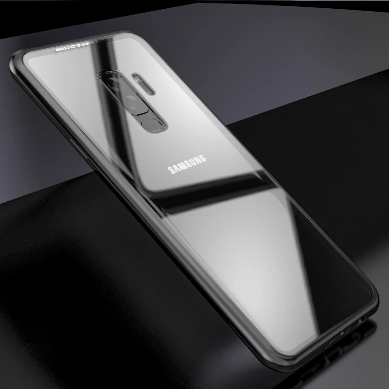 Магнитный откидной Чехол Tendway для Samsung Galaxy S8 S9 Plus задняя крышка из закаленного