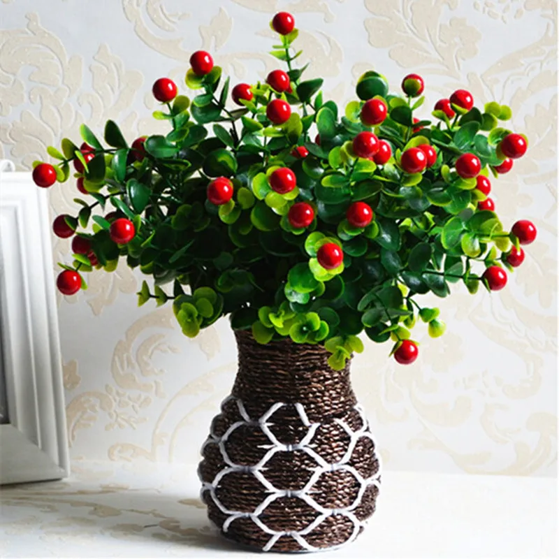 Зеленый искусственные растения поддельные Цветочные Пластик шелковые цветы