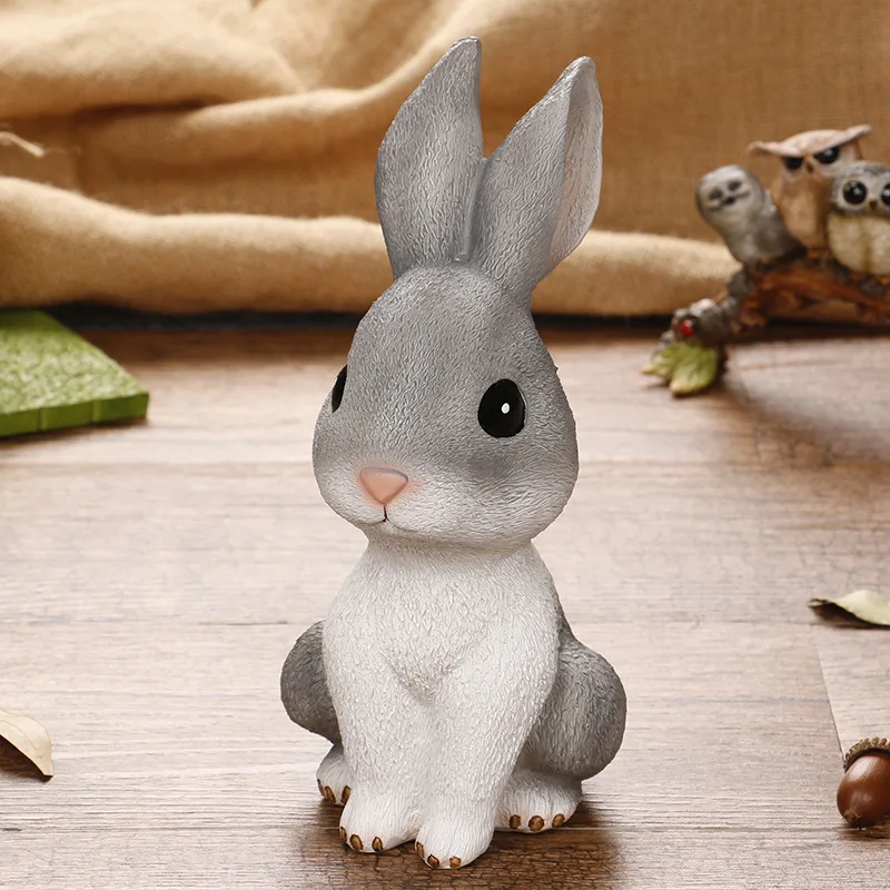 Super Cute Big Rabbit Save Money Piggy Bank Small and Medium Ornaments Three-color Resin Process | Дом и сад