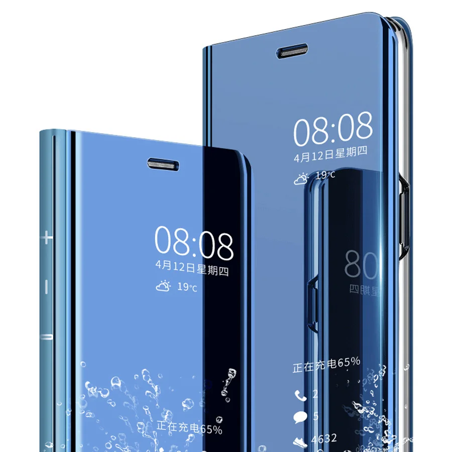 Умный зеркальный флип чехол с подставкой кожаный для huawei P Smart Plus P20 P10 mate 10 20 Lite Pro
