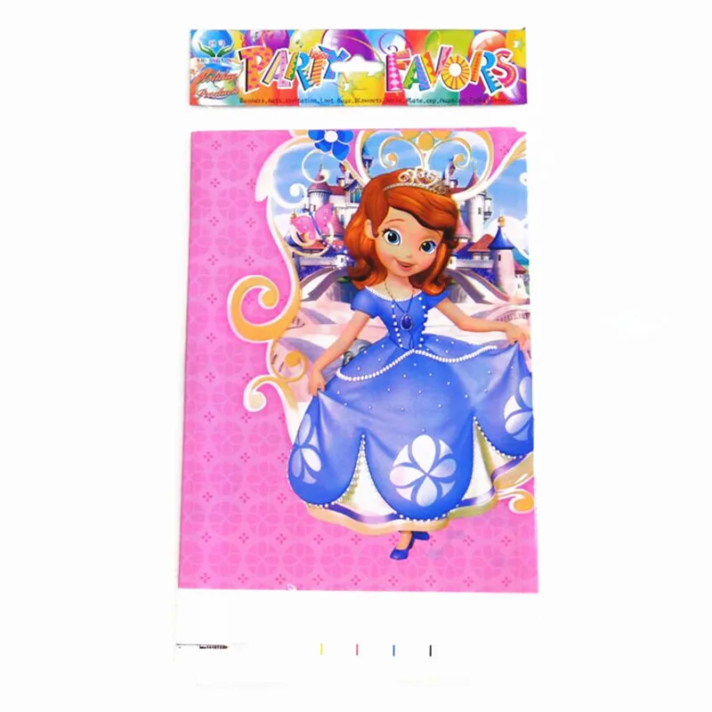 Розовые одноразовые наборы посуды Disney Princess Sofia Design для девочек украшение дня