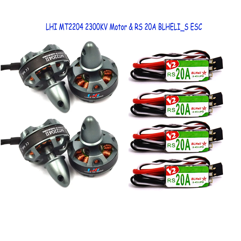 4x2204 2300KV bruselss мотор для QAV 250 210 180 220 Quadcopter + 4xRacerstar RS20A Lite 20A Blheli S BB1 2 4S бесщеточный