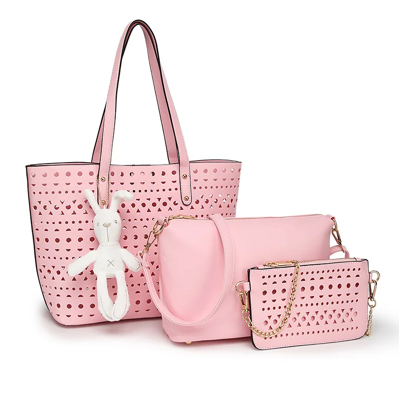 WxfbBaby New fashion composite bag women 3 set of handbags designer kids girls crossbody bags hollow out shoulder Bags | Багаж и сумки
