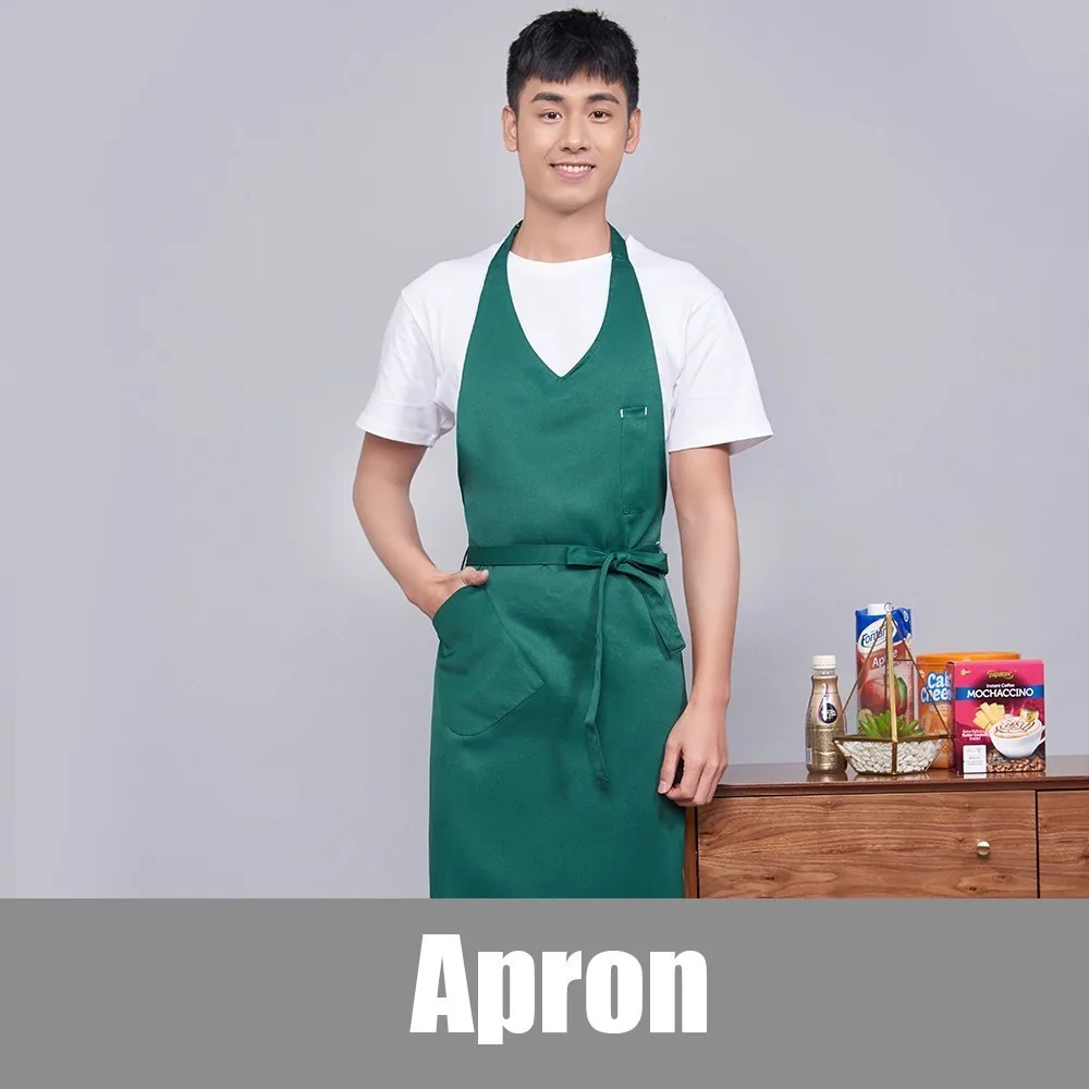 Apron 1 Фартук для повара на шее, унисекс,, для ресторана, кафе, торта, молочного чая, магазина, официантки, салона, официанта, комбинезоны, Baeber, рабочая одежда - Цвет: Apron 1
