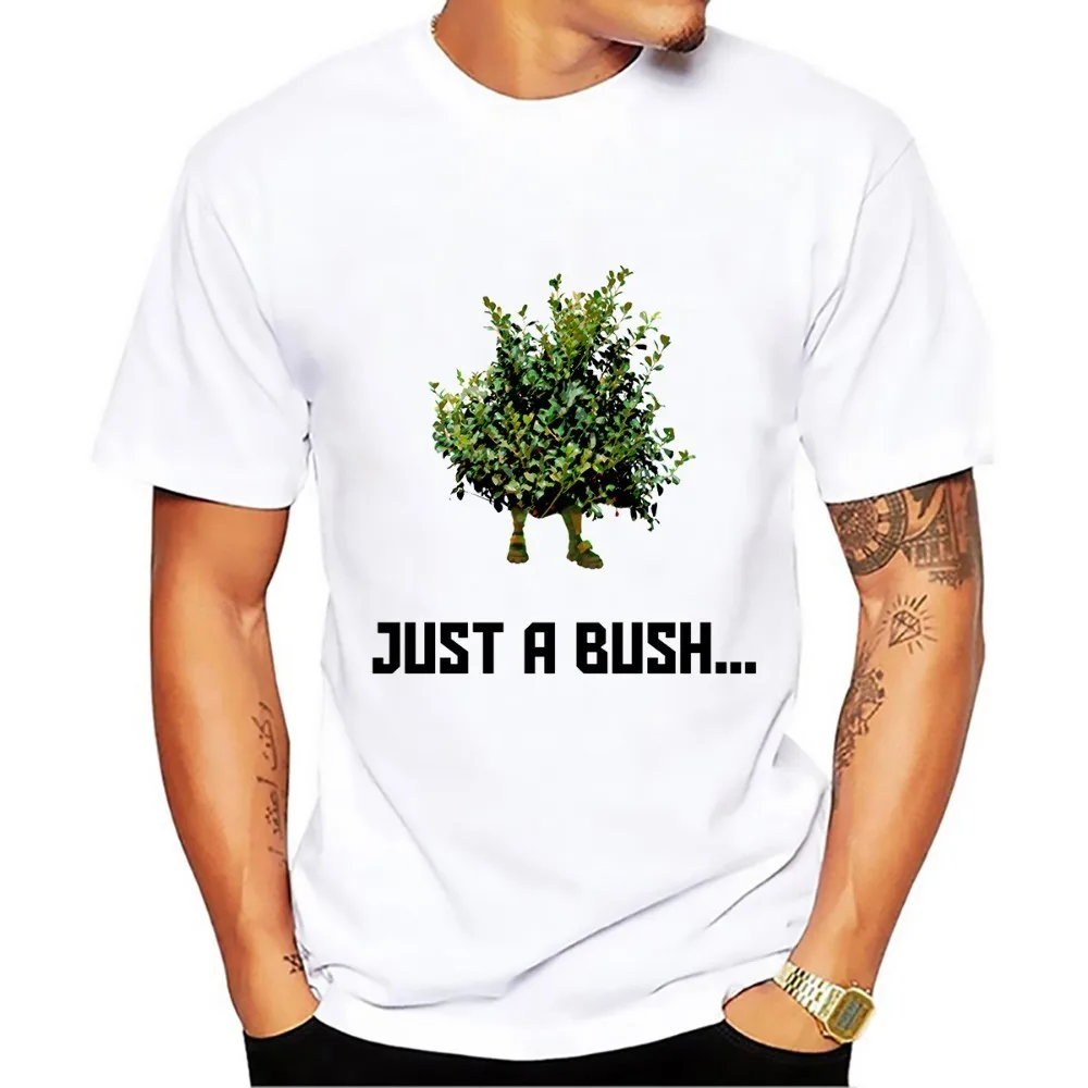 Забавная Мужская футболка с надписью keep calm and hide in bush Новинка лета белая