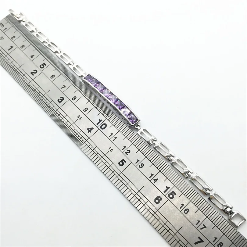 

Purple Luxury Zircon Bracelet Fashion Jewelry white/white Plated Trendy AAA Cubic Zirconia Bracelets For Women