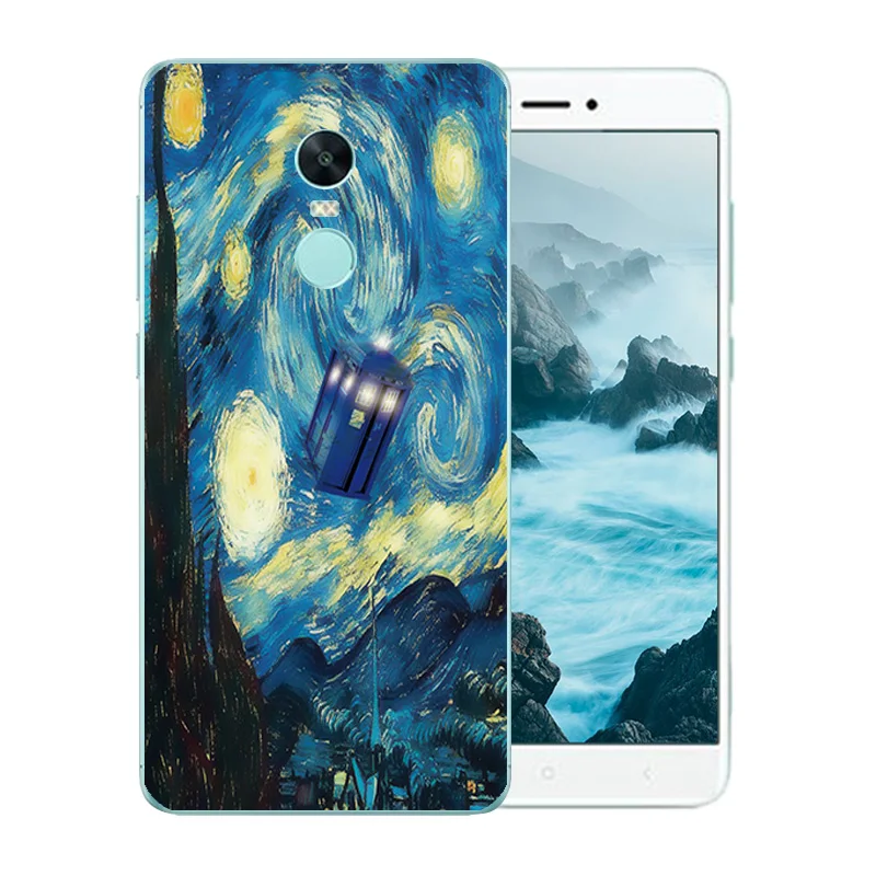 Для Xiaomi Redmi Note 4X чехол мягкий на заднюю панель телефона Ван Гог шаблон для 4 Чехлы