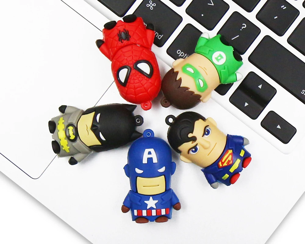 Забавный герой 128 ГБ USB флеш-накопитель super man Pendrive 4 ГБ 8 ГБ 16 ГБ флеш-накопитель Игрушка USB Флешка 32 Гб 64 Гб мини-usb-ключ memoria Stick