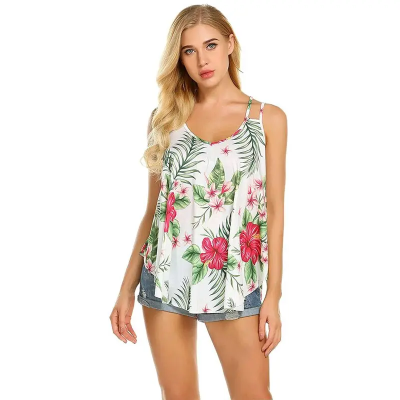 Женские сексуальные пляжные топы элегантный милый цветочный принт Boho Лето 2019