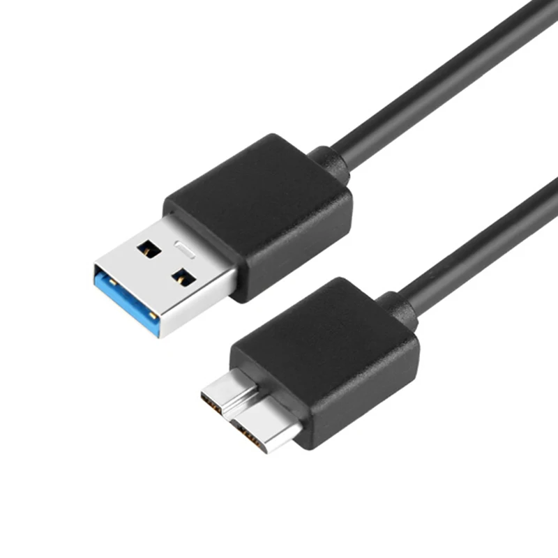 Черный USB 3,0 кабель пластиковый мини-usb штекер A к Micro B кабель для передачи данных Шнур для внешнего жесткого диска 50 см/100 см - Цвет: Черный
