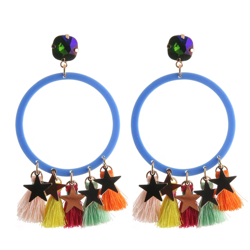 Женские серьги с большими звездами NeeFu WoFu большие стразы металлические ретро в