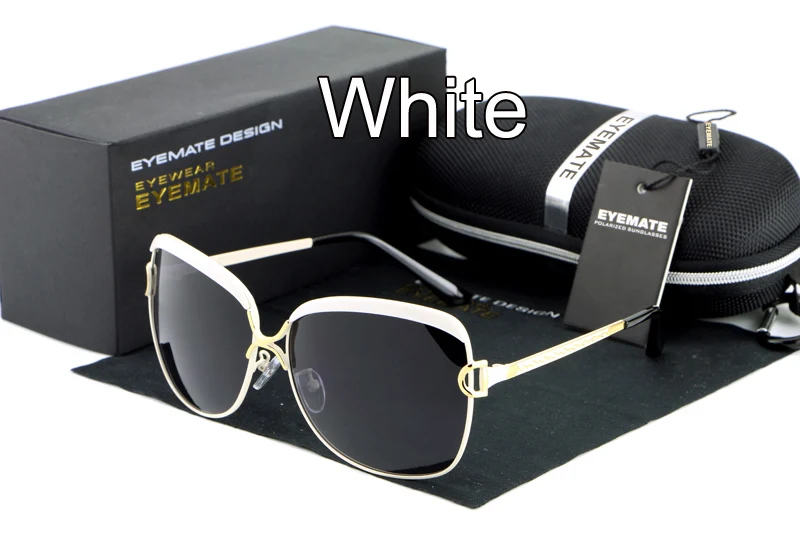white HDCRAFTER поляризационные солнцезащитные очки для женщин Женские Элитный бренд Модные Защита от солнца очки Женская Винтаж Ретро - Цвет линз: white