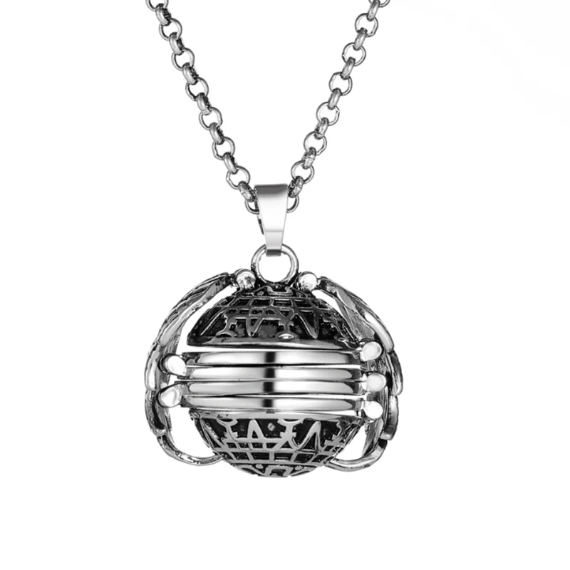 Silver necklace Love Magic Photo медальон клетка память плавающий медальон брелки Крылья Ангела флэш-бокс модный альбом коробка брелок для женщин - Цвет: Silver necklace