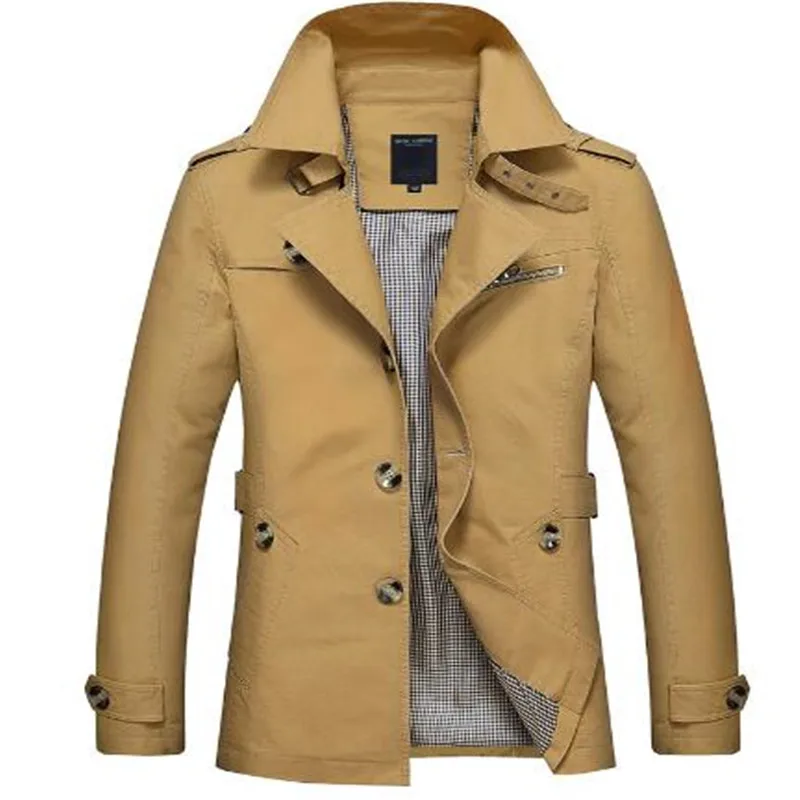 

Korean Overcoat Khaki Black PLus size XXXL XXXXL 5XL british style Slim fit trench coat long men New Spring 2018 man Windbreaker