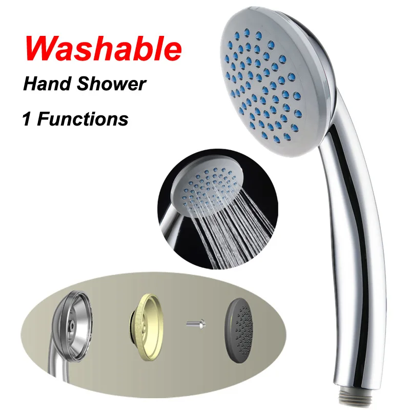 

Shower Head Water Saving Round ABS Chrome Booster Bath Shower High Pressure Handheld Hand Shower