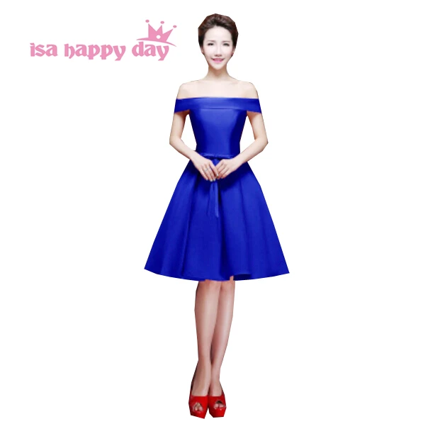 special occasion modest short ivory blue semi formal satin knee length sweet sixteen homecoming dresses 2020 dress H2904 | Свадьбы и