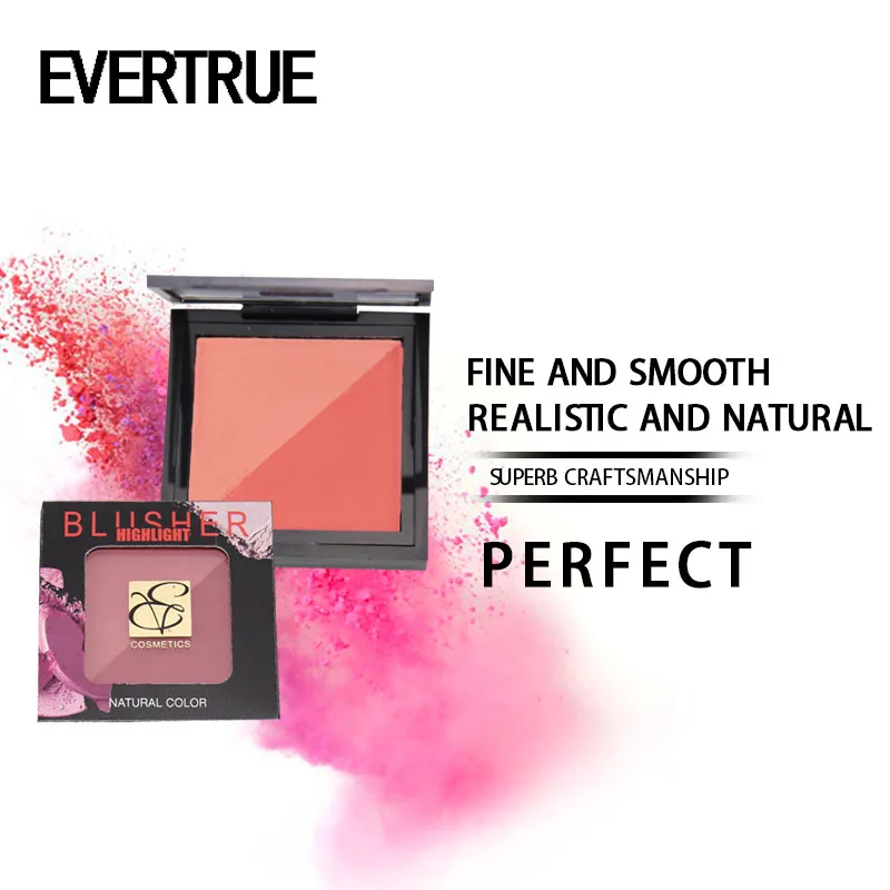 Evertrue лицом бренда Макияж Румяна 4 цвета различных Цвет порошок нажата основой