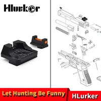 hlurker tactical hunting airsoft glock accessories 230 fiber optic front rear sights v3 black for glock