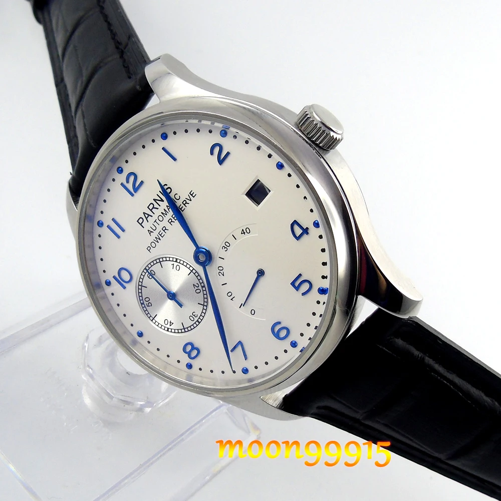 Автоматические Мужские часы parnis P08 с белым циферблатом 43 мм|watch automatic men|watch menwatch men |