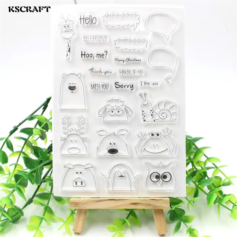 

KSCRAFT Hidden Animals Transparent Clear Silicone Stamp/Seal for DIY scrapbooking/photo album Decorative clear stamp sheets 353