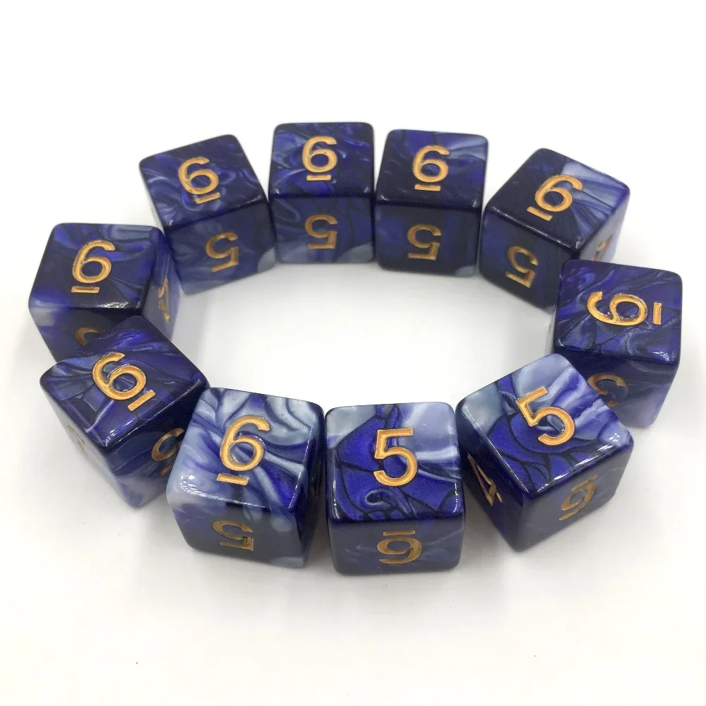 Кости rollooo 10 шт./компл. D6 смешанные цвета цифровые игральные кости ролевые