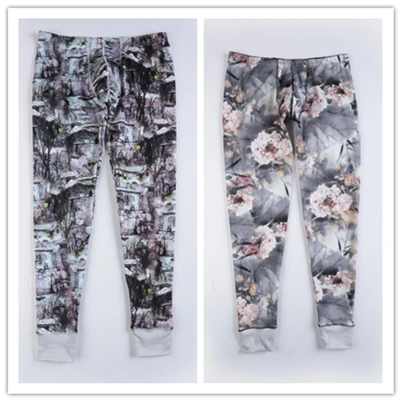 Кальсоны мужские теплые тонкие эластичные брюки из хлопка облегающие леггинсы