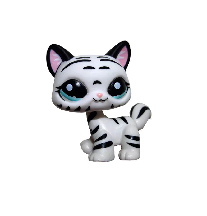 Фигурки животных из зоомагазина черные полосы белый кот свободная фигурка