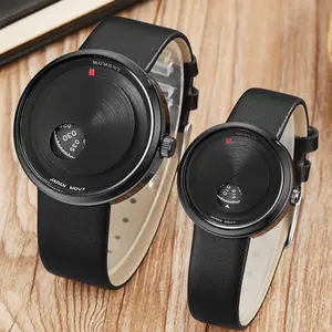 Часы унисекс, кварцевые, с кожаным ремешком