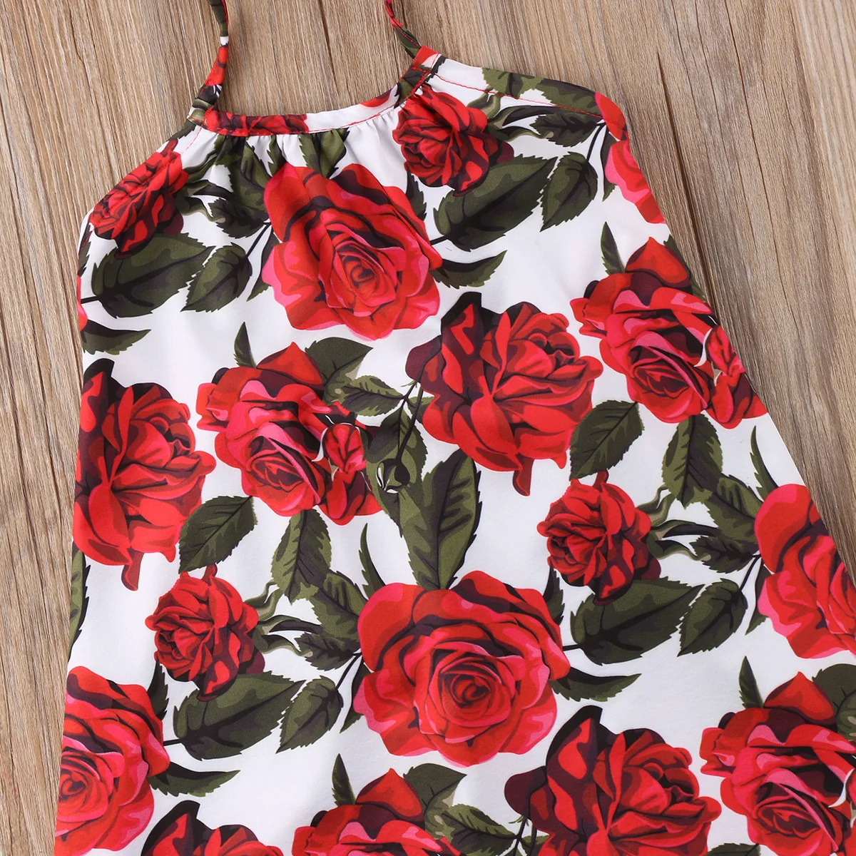 2018 Floral Girls Summer Princess Dress Baby Kids Neck Red Halter Party Pageant Cute Sundress | Детская одежда и обувь