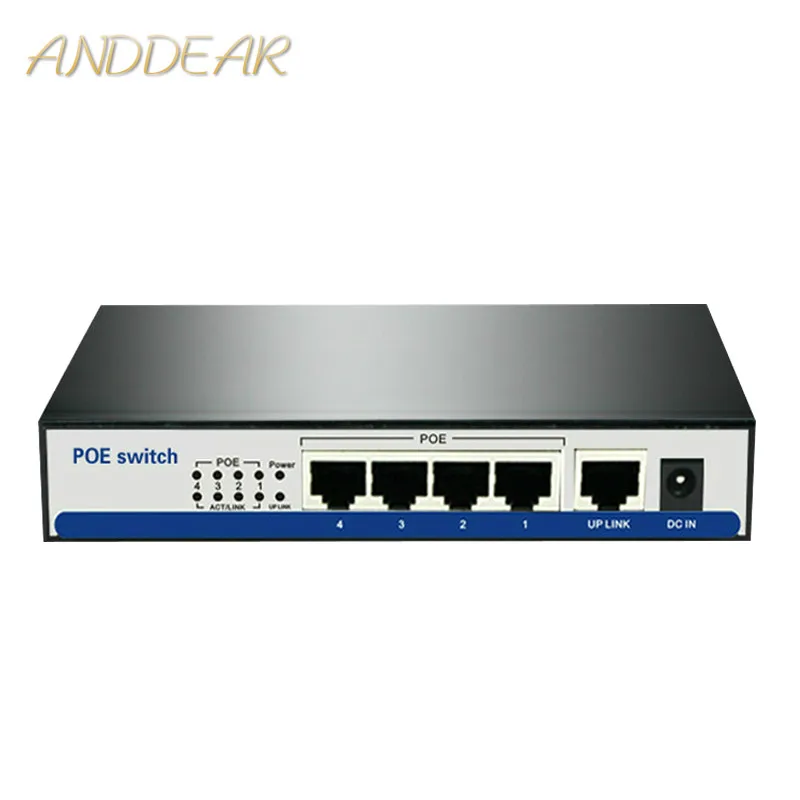 10/100 Мбит/с rj45 poe коммутатор 802.3af 4 порта источник питания 15 5 Вт для ip-камер nvr ip