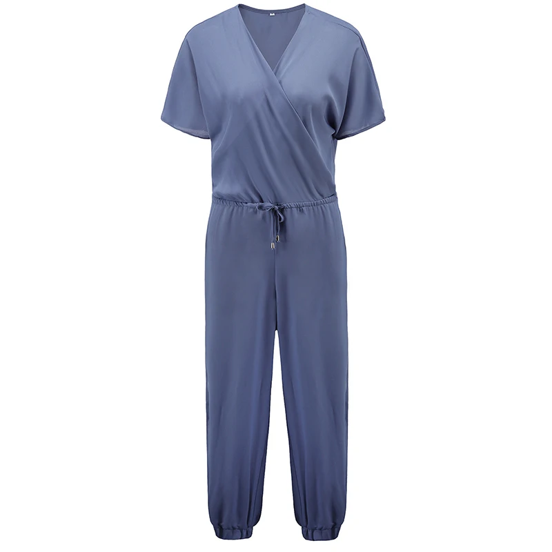 Женский свободный комбинезон с v-образным вырезом облегающий Повседневный