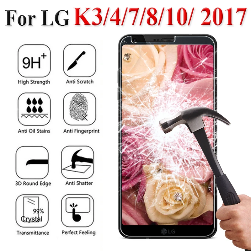 Защитное стекло для LG K7 K8 K10 2017 защита экрана K3 K4 K20 Plus k 7 8 10 20 K 10K Tremp лист 9H HD