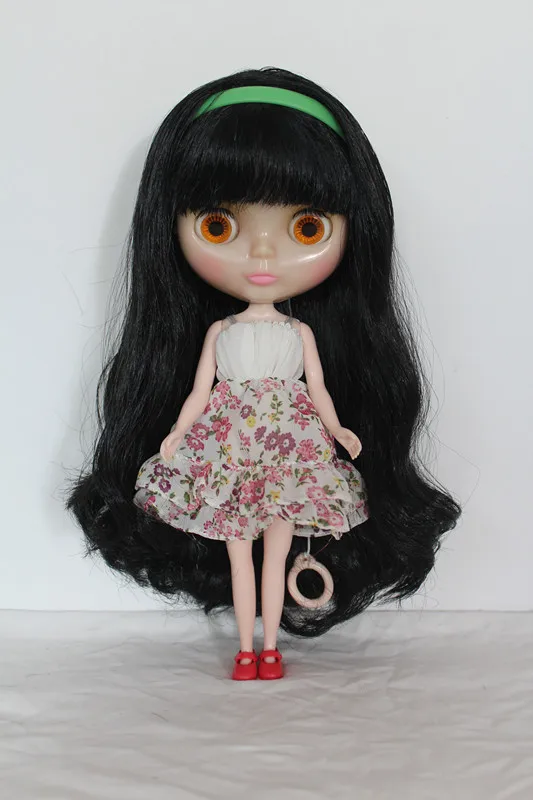 Кукла Blygirl Blyth с челкой черные волосы Обнаженная кукла прозрачная кожа обычная