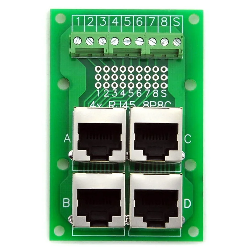 RJ45 8P8C Jack 4-Way Buss Breakout Board Terminal Block Connector. | Обустройство дома