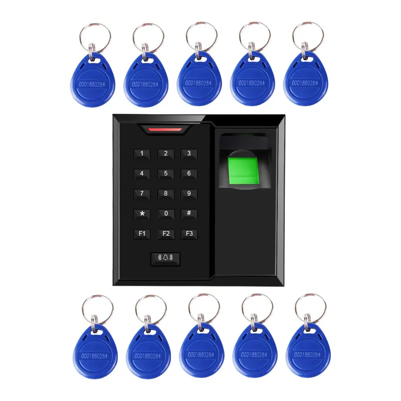 With10pcs Keyfobs Eseye система контроля доступа отпечатков пальцев бесконтактный считыватель карт безопасности дверной Звонок для двери контроль доступа Лер машина - Цвет: With10pcs Keyfobs