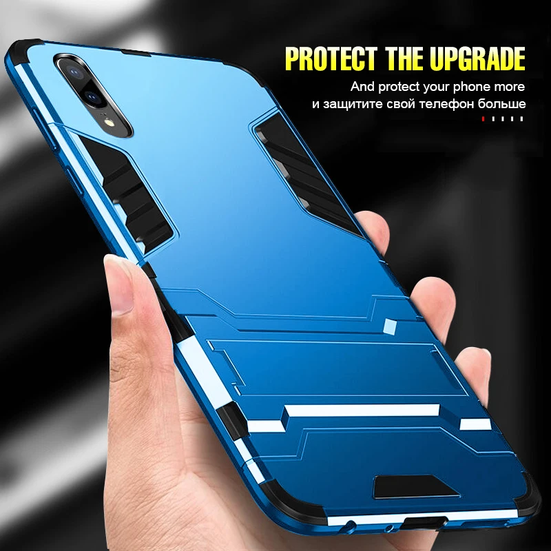 Роскошный бронированный противоударный чехол для Huawei P20 Pro Чехол-держатель