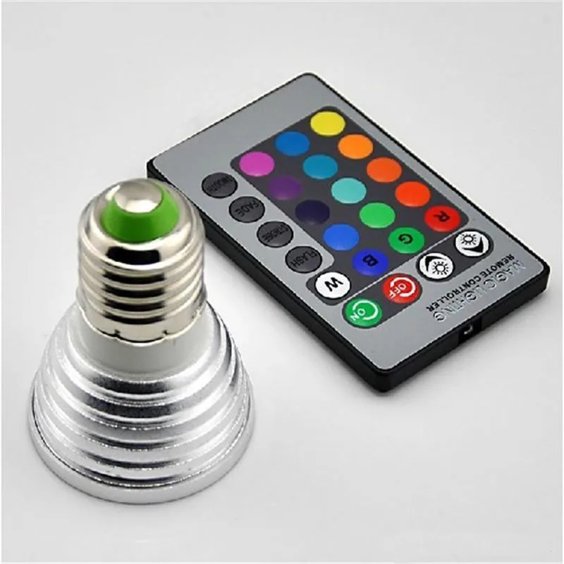 E14 E27 RGB светодиодный лампы 3W 16 Цвет сменная лампа Светодиодный точечный