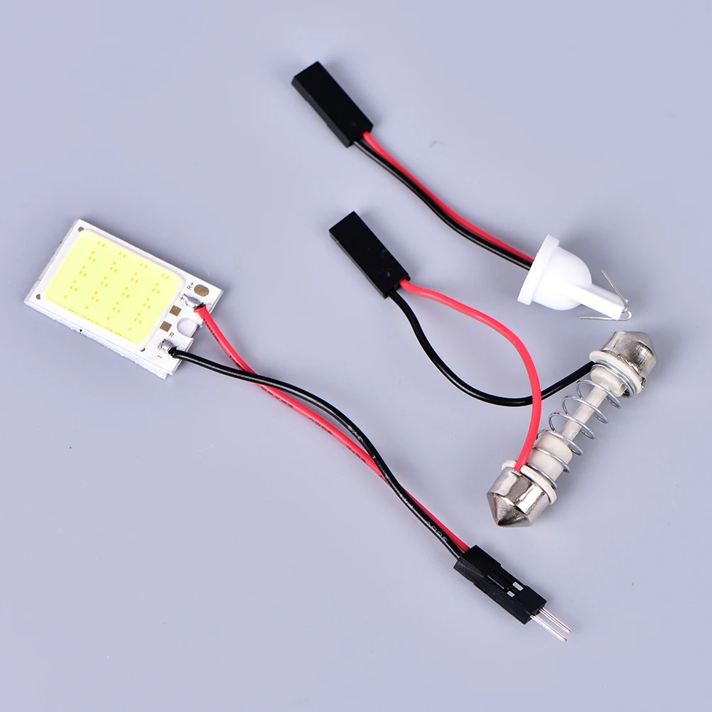 LED COB чип авто Интерьер Свет Панель чтения карта лампа гирлянда Купол адаптер 12 В